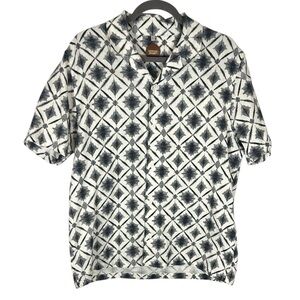 Common People men’s printed amalfi  short sleeve button down shirt large